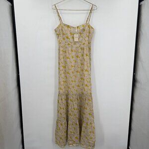 FOSSIL Women's Tiered Lined Ruffle Multi Scarlette Maxi Dress 8 NWT